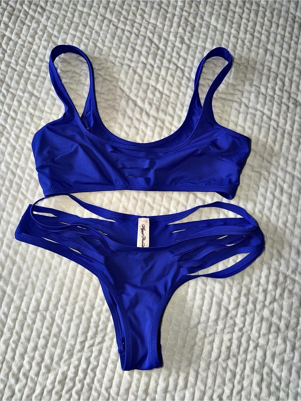 Agent Provocateur Dakotta Bikini Set Blue Bikini Set. The bikini top is size 3,